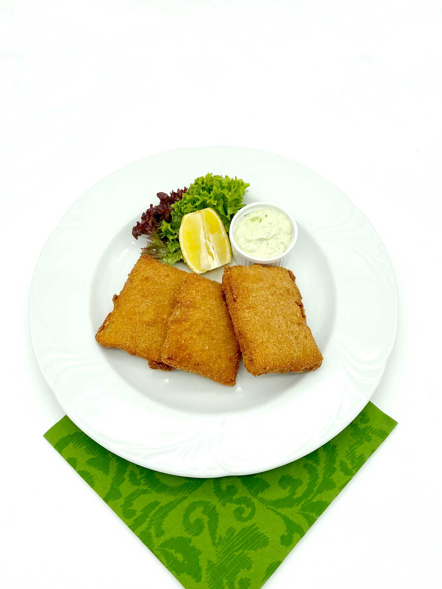 Gebackener Kalbskopf mit Sauce Tartare und Erdäpfel-Vogerlsalat